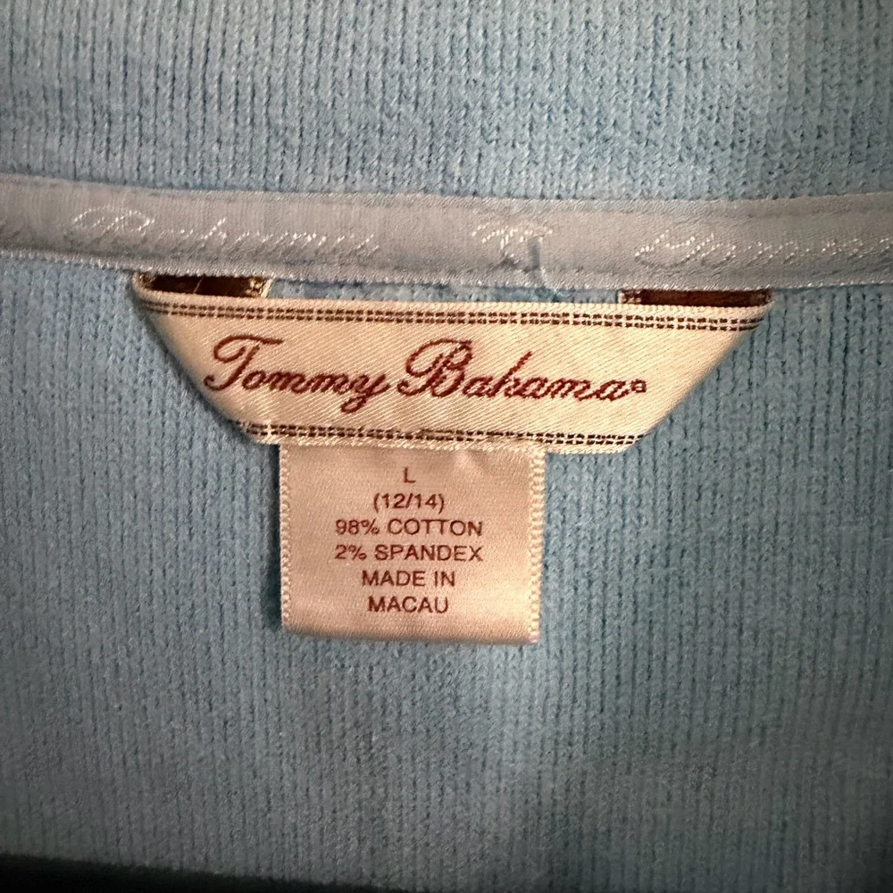 ❤️❤️ 4 for 25$ ❤️❤️ Tommy BahamaLight Blue Women's Quarter-Zip Sweater-L - Picture 4 of 4